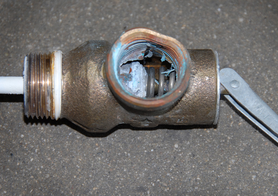 a good example of a frozen emergency relief valve