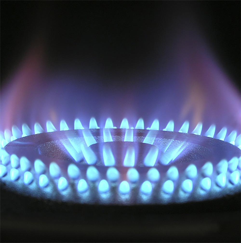 gas stove flame close-up