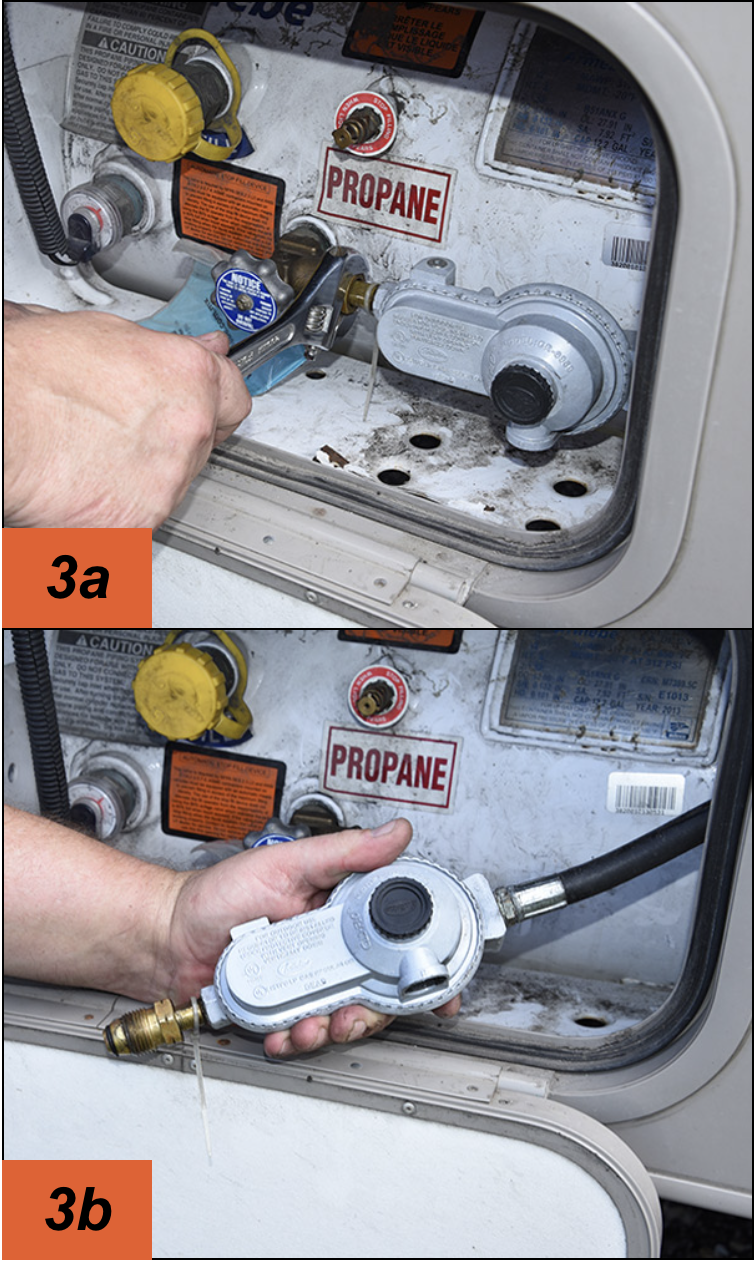 You can use an adjustable wrench to remove the regulator from the tank.