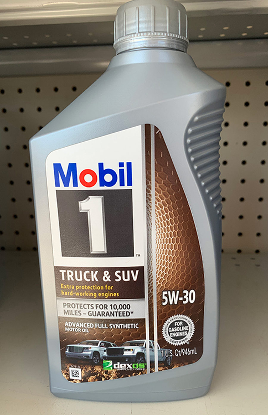 Mobil oil on the shelf