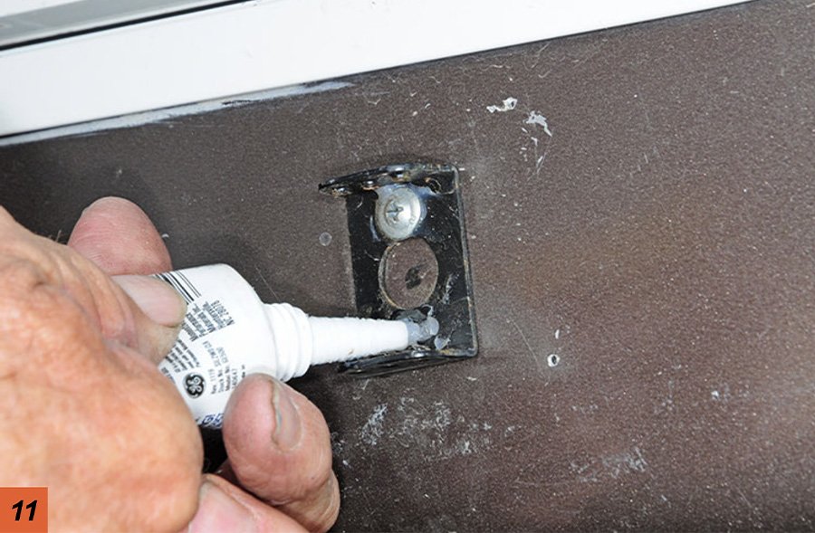 taking the screw holes watertight with silicone