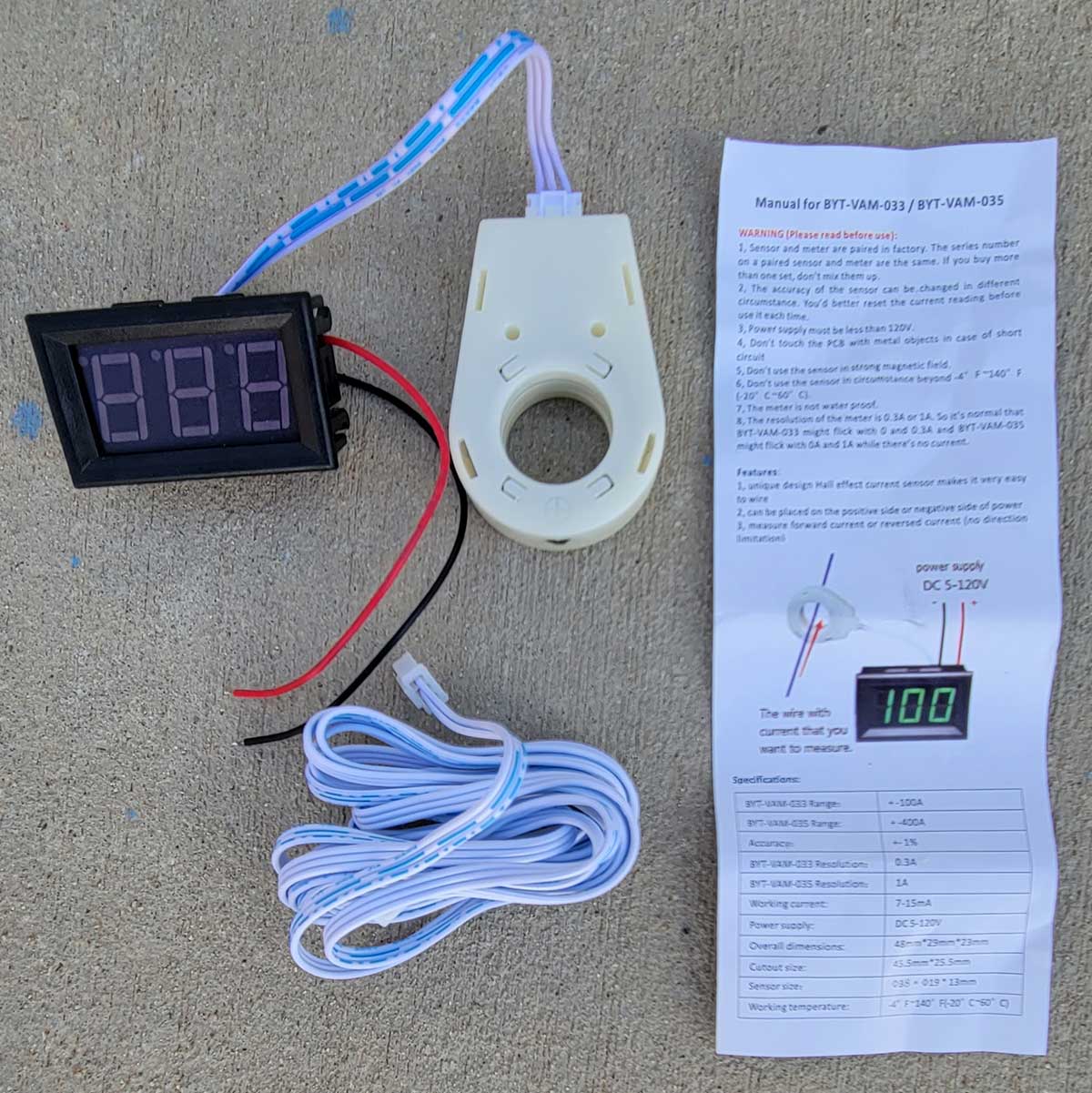 The Baylite meter kit laid out
