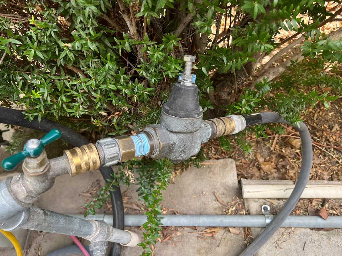 close up of an outdoor faucet