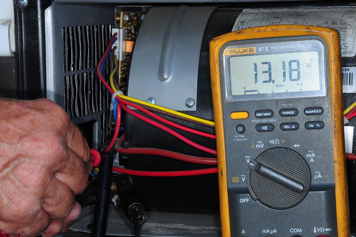 voltage to the circuit board is verified by using an accurate multimeter