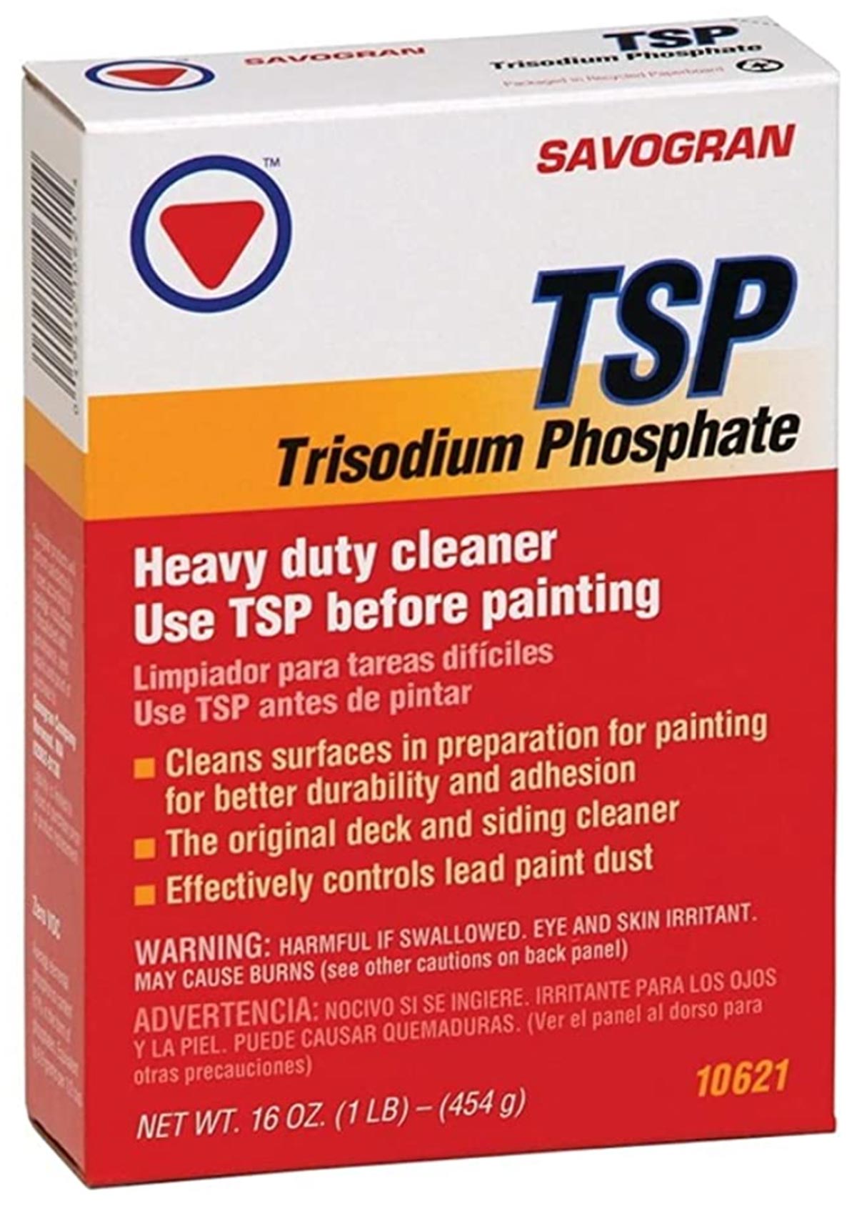 close view of a box of TSP (Trisodium Phosphate) all-purpose heavy-duty cleaner mixed