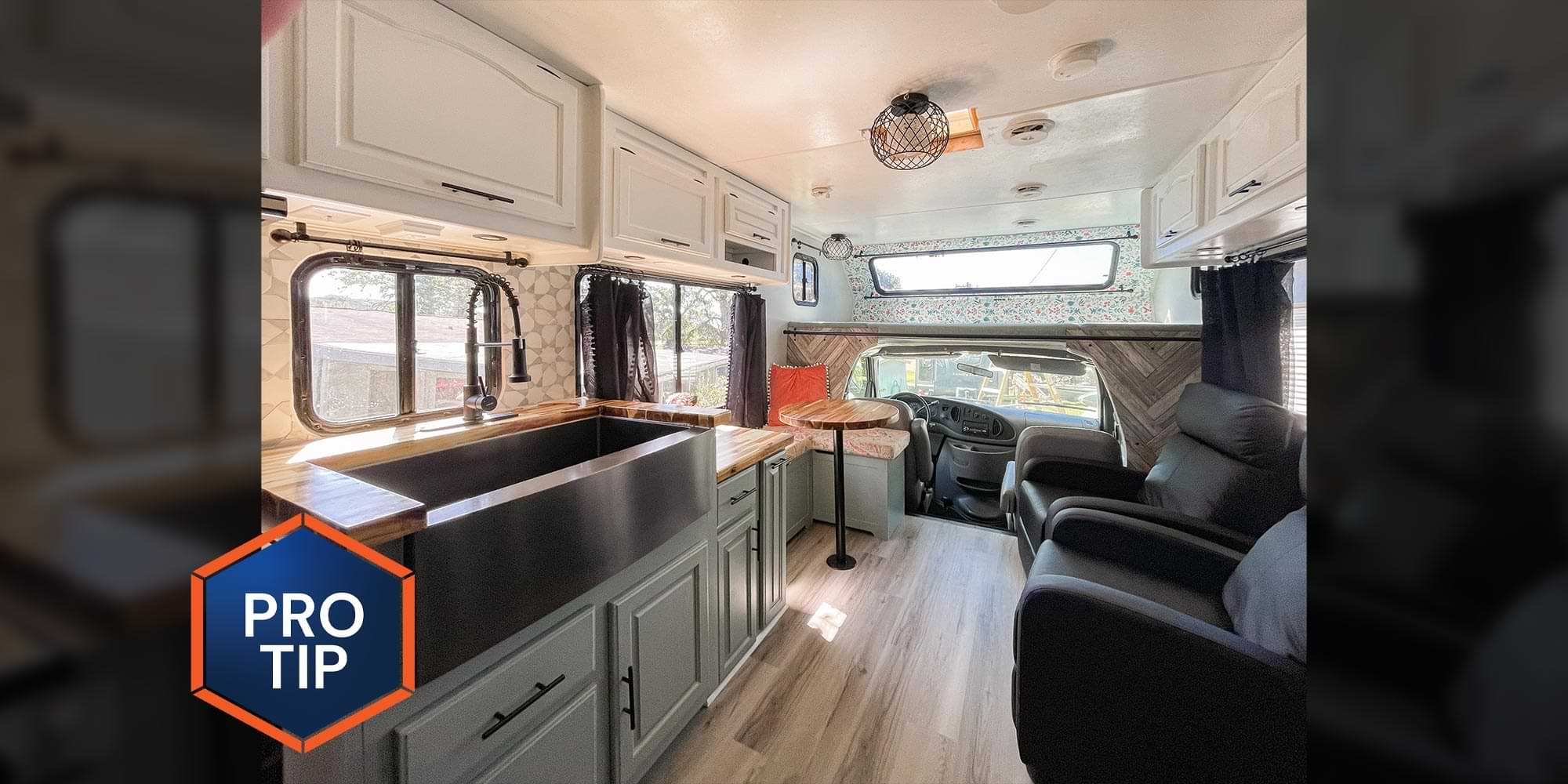 internal view of a renovated RV