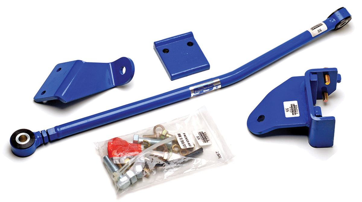 blue rear trac bar kit components