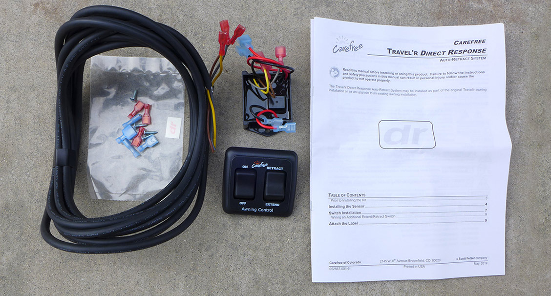 Carefree’s Direct Response motion sensor parts and directions