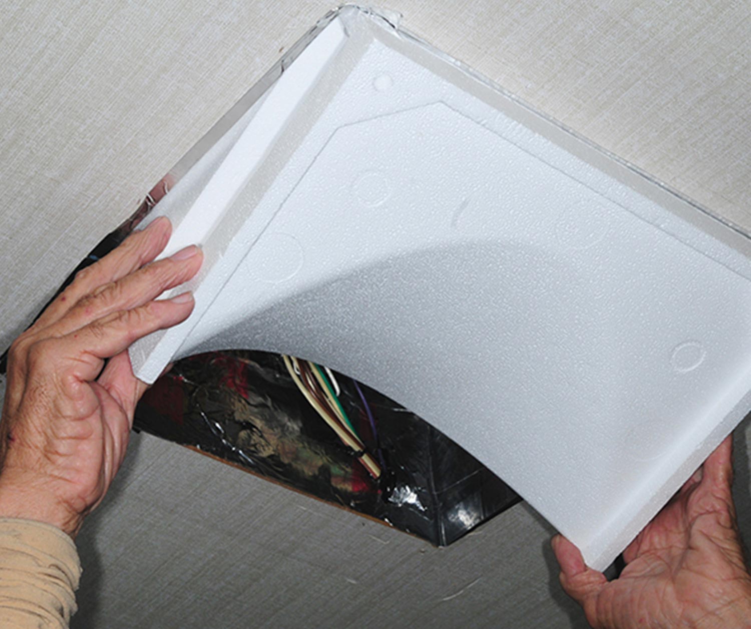 a foam part is installed to the AC vent opening