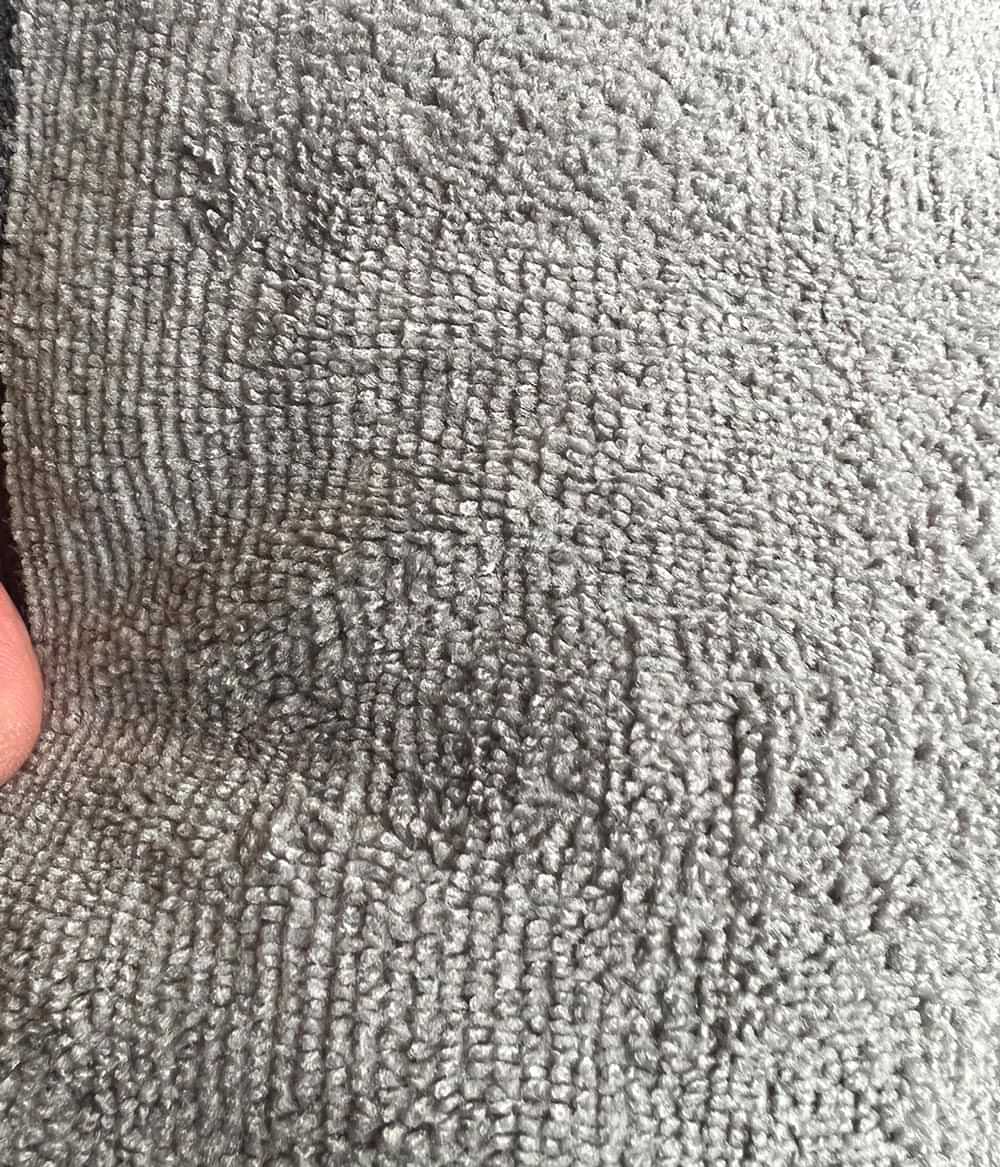 zoomed in view of the microfiber towel's material